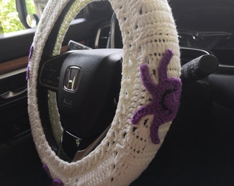 Crochet Octopus Steering Wheel Cover: Handmade Car Accessory
