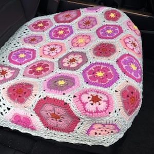 Car Seat Cover,Crochet Galsang Flower Car Seat Cover Front Bottom Seat Cushion Cover,Universal Fit Vehicles Sedans SUVS Vans,Car decor cover