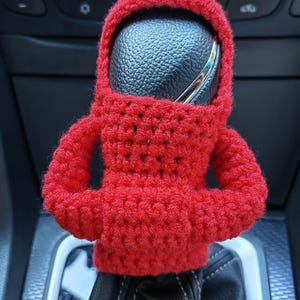 Crochet Gear Shift Hoodie,Universal Car Shift Knob Cover,Mini Hoodie for Car Shifter,Automotive Interior Cute Gadgets,Car Decorations