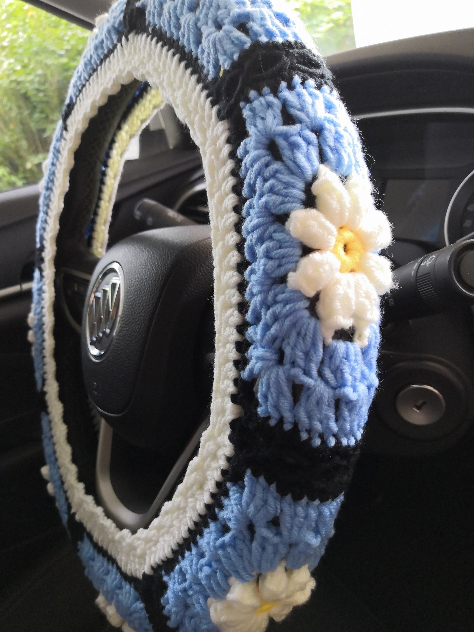 Crochet Daisy Steering Wheel Cover for women with Etsy