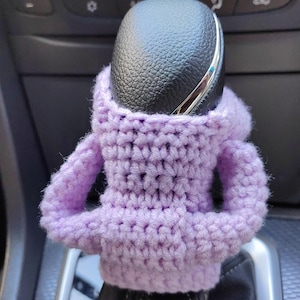 Crochet Gear Shift Hoodie,Universal Car Shift Knob Cover,Mini Hoodie for Car Shifter,Automotive Interior Cute Gadgets,Car Decorations
