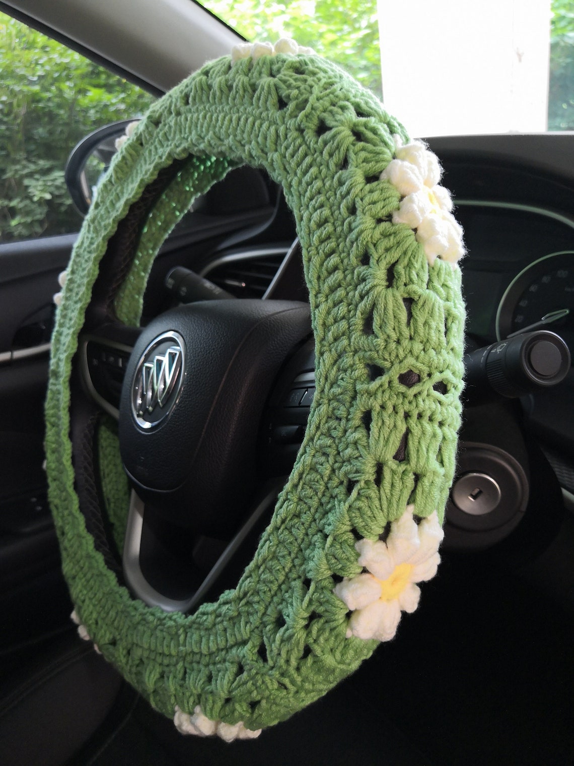 Crochet Daisy Steering Wheel CoverSteering Wheel Etsy