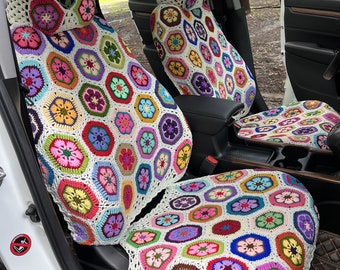 How to make a crochet car seat cover sale