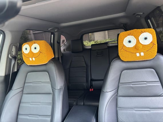 車のヘッドレストカバー、かぎ針編みのかわいい車のヘッドレストカバー