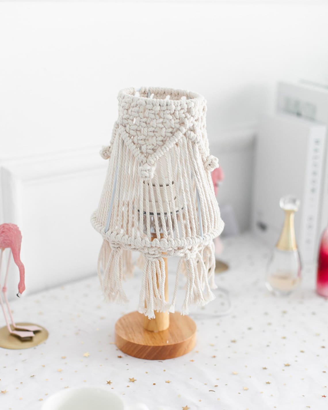 Boho desk lamp shade bohemian lightshade macrame lamp shade Etsy