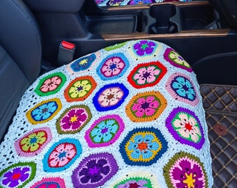 Galsang Flower Handmade Crochet Car Seat Covers,Car interior Accessories decorations