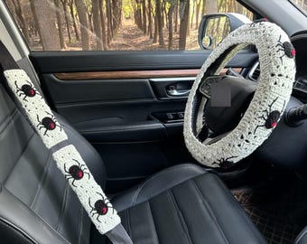 Gehaakte spinstuurhoes: auto-accessoires