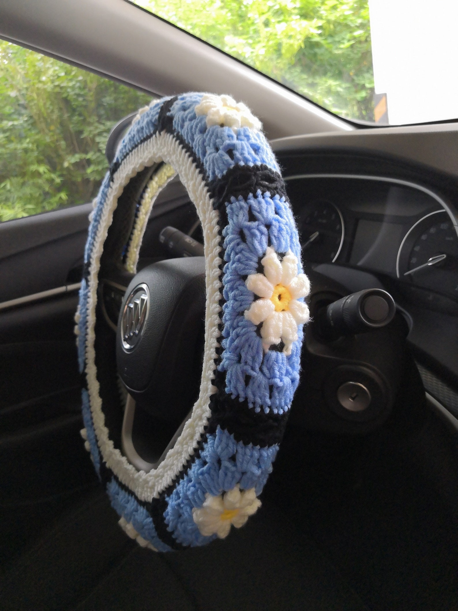 Crochet Daisy Steering Wheel Cover for Women With Etsy