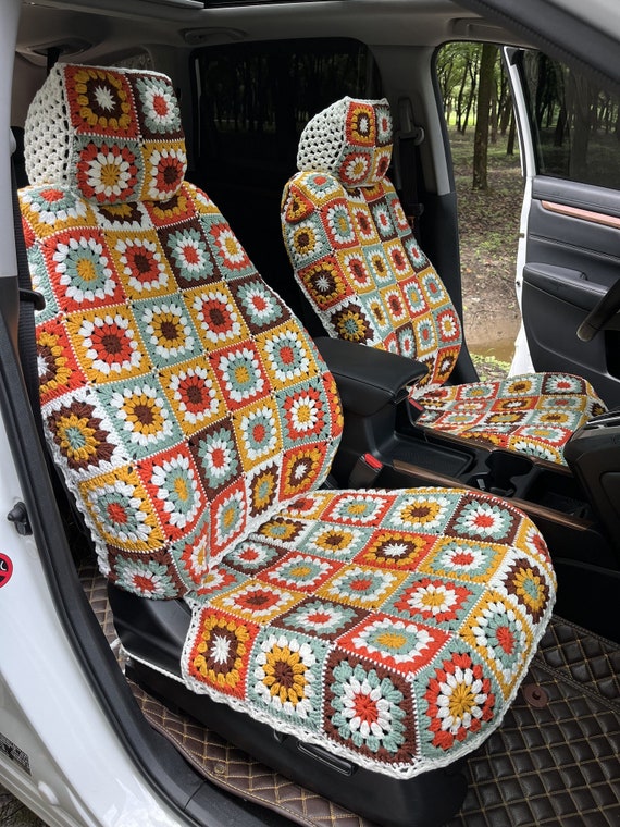Autositzbezüge, gehäkelte Sonnenblume Sitzbezug, Auto