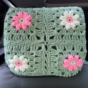 Copri poggiatesta per auto, Copri poggiatesta all'uncinetto fatto a mano, Copri poggiatesta, Copri poggiatesta per auto a forma di margherita, Copri poggiatesta a forma di fiore, Decorazione carina per auto