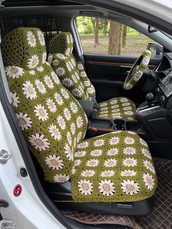 Sunflower steering wheel cover and seat covers deals