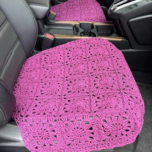 Funda para asiento de coche, funda de cojín para asiento delantero inferior, funda de asiento de coche color violeta rosa, funda de crochet para asiento de coche, accesorios de decoración para interior de coche