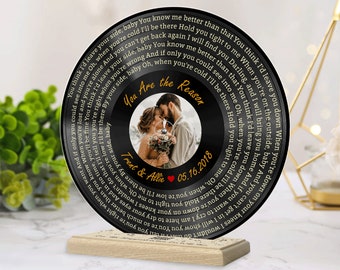 Custom song lyrics print | Personalised paper wedding anniversary gift | Present for couple | Our song custom vinyl photo print