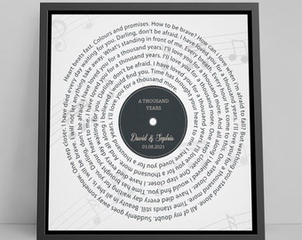 Song Canvas, Song Lyrics Wall Art, Custom First Dance for Anniversary Gift, Personalized One Year Anniversary, Wedding Gift Printable