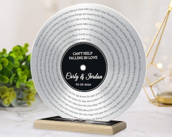 Personalised heart song lyrics gift | Choose your own song | Unique wedding, anniversary, birthday or memorial gift