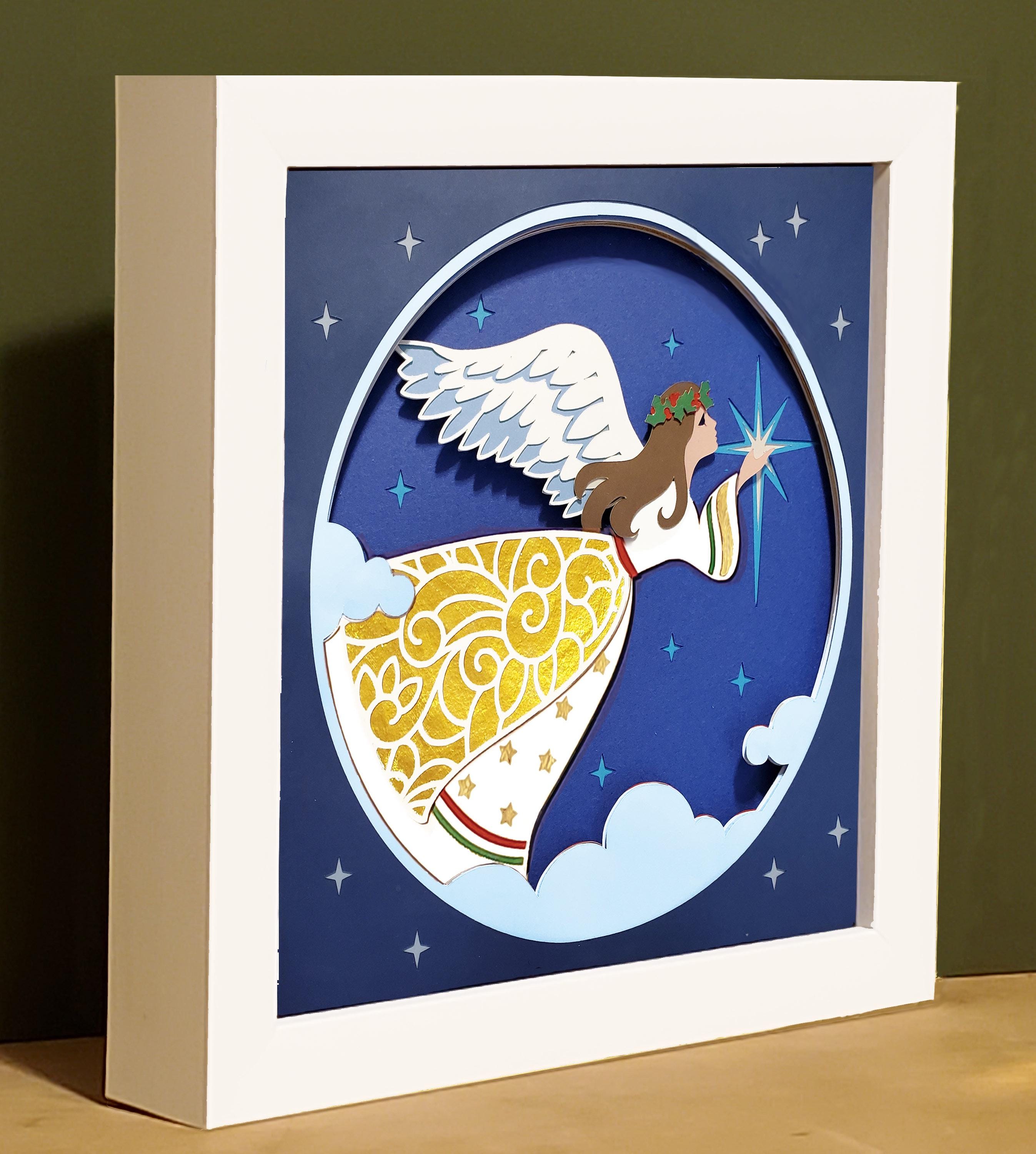 Christmas Angel 3D Shadow Box: SVG DXF EPS Cut Files (digital Download ...