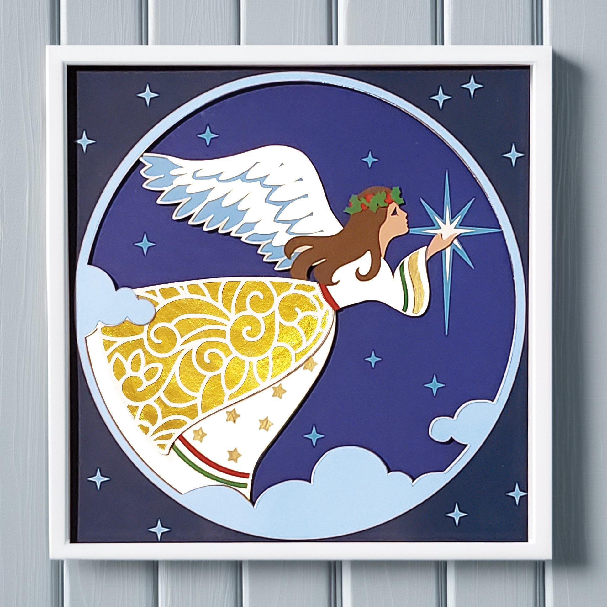 Christmas Angel 3D Shadow Box: SVG DXF EPS Cut Files (digital Download ...