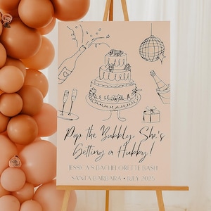 Editable Bachelorette Party Welcome Sign Template – Instant Download Canva PDF – Customizable Hen Party Decor