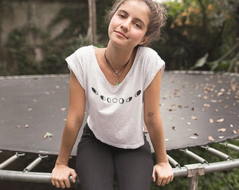 Black & White Moon Phases Tee (Moon Magic, Lunar, Astrology T-Shirt)