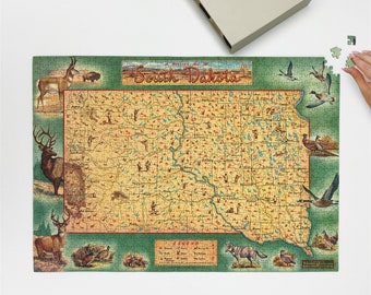 Dakota Map Puzzle - Etsy