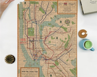 1954 Map of New York City Subway - Subway System Map of New York | NY Underground | 1000 piece adult jigsaw puzzle