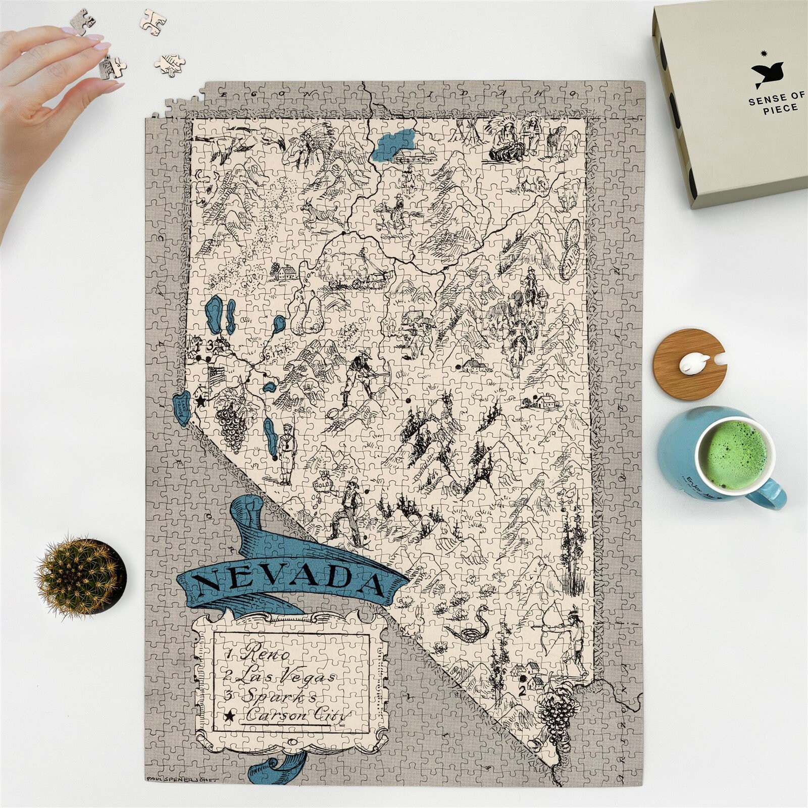 1931 Map of Nevada 1000 Piece Adult Jigsaw Puzzle Jigsaw Puzzle Game ...