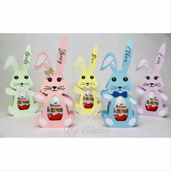 Personalised Easter bunny chocolate egg holder, Easter rabbit holder, Easter bunny, Easter gift box, Easter table decor, Easter for kids