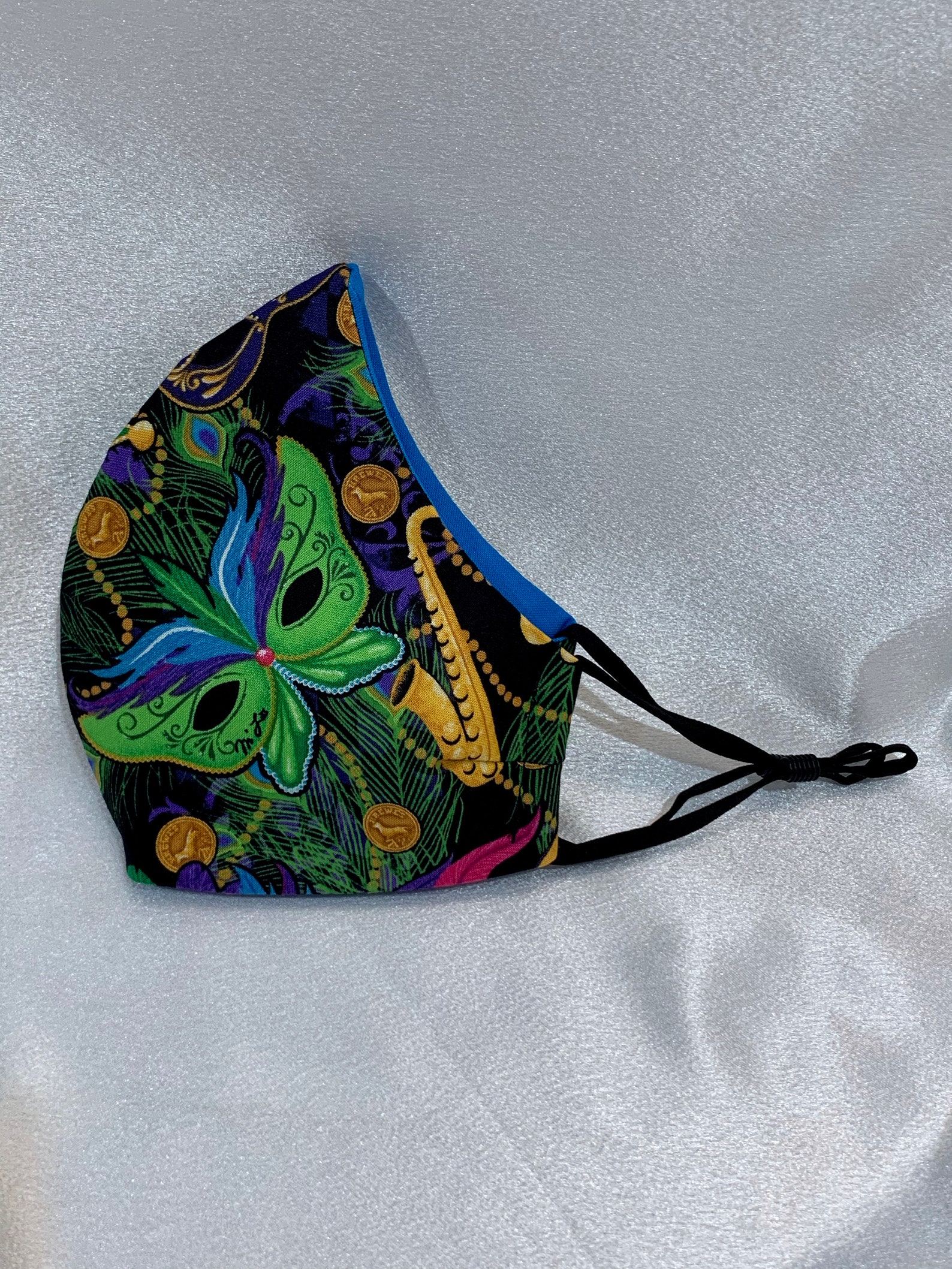 Mardi Gras Face Mask 100 Cotton Triple Layered With Sewn in Filter Etsy