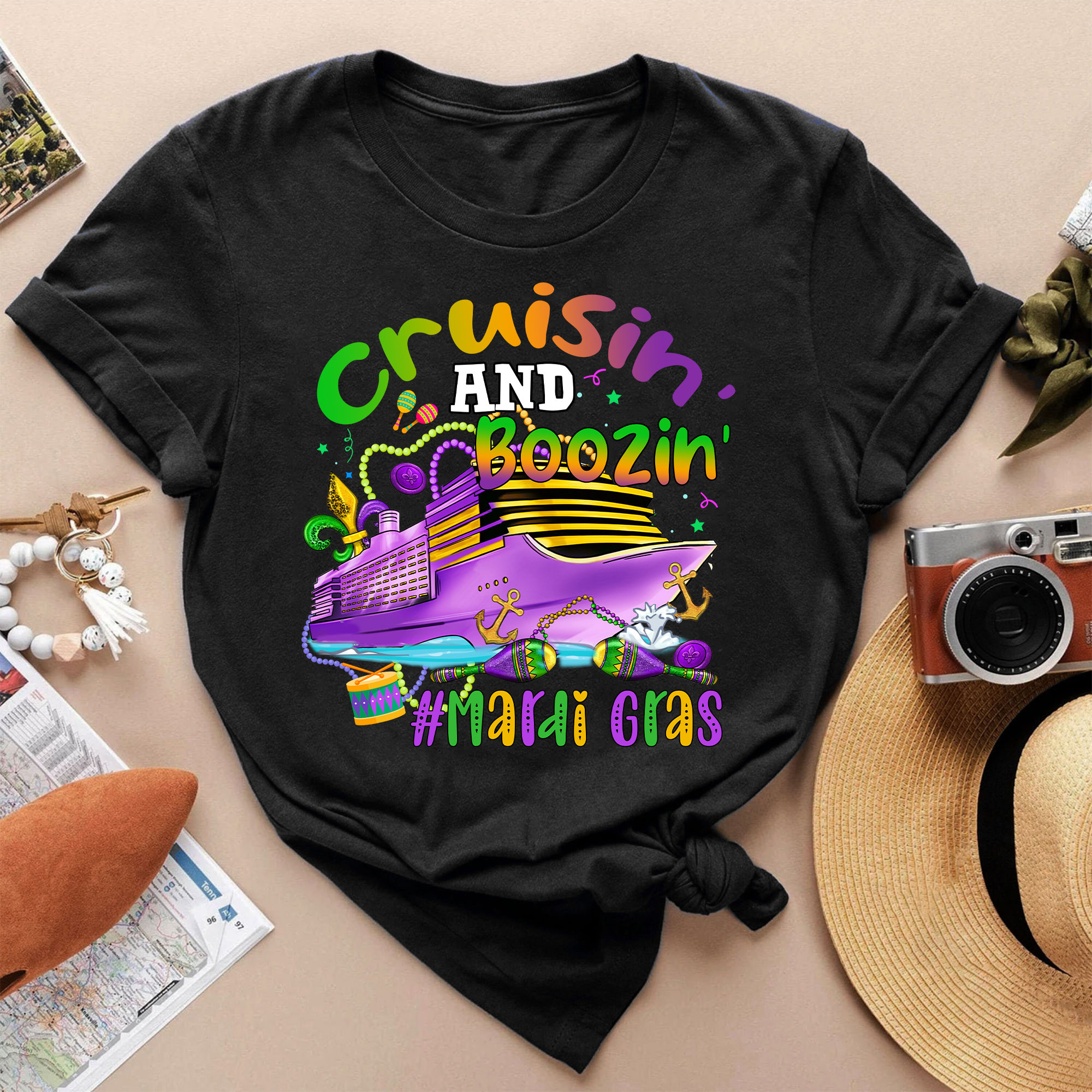 Cruisin and Boozin Mardi Gras Shirt, Mardi Gras Cruise