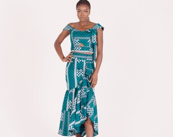 Women's Green African Print Co-ord