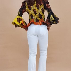 Ankara Print Off-Shoulder Blouse image 3