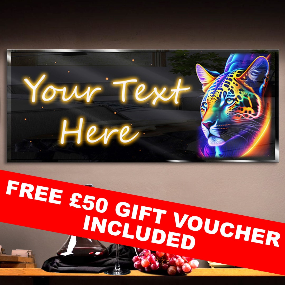 Personalized Colorful Jaguar Neon Sign Animal LED Neon Neon Etsy