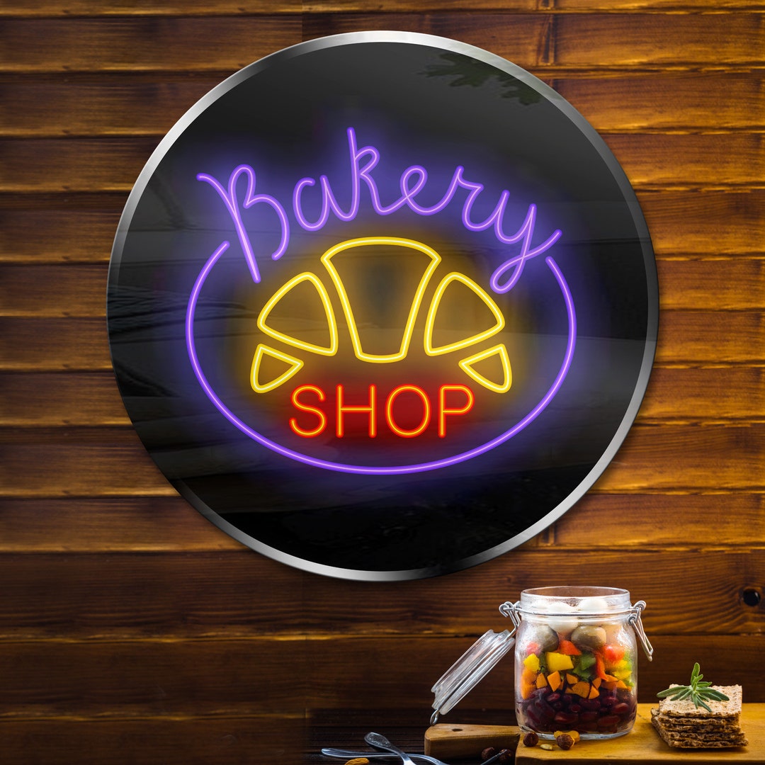 Personalized Round Bakery Shop Neon Sign Home Neon Festive - Etsy