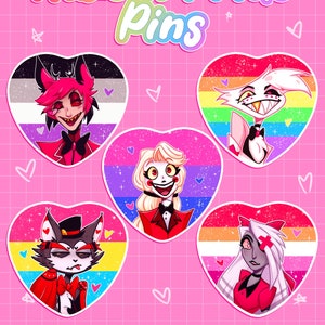 Hazbin + Helluva Pride Pins