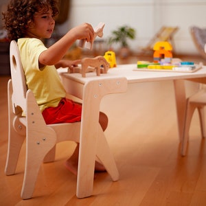 Kids Activity Table, Wooden Play Table Set, Montessori Toddler Table, Kids Furniture Table, Learning Table, Indoor Toddler Play