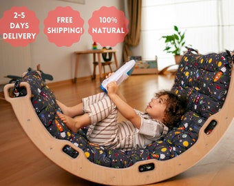 Extra Large Size Wooden Climbing Arch with Comfy Pad, Toddler Boy Gift, Toddler Girl Gift