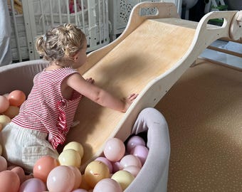 Tobogán plegable Montessori para niños pequeños, juguete de madera para trepar