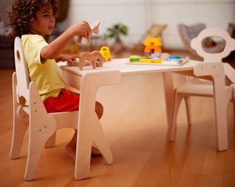 Juego de mesa y sillas Montessori, Silla y mesa de madera para decoración de habitaciones para niños, Oferta del Black Friday