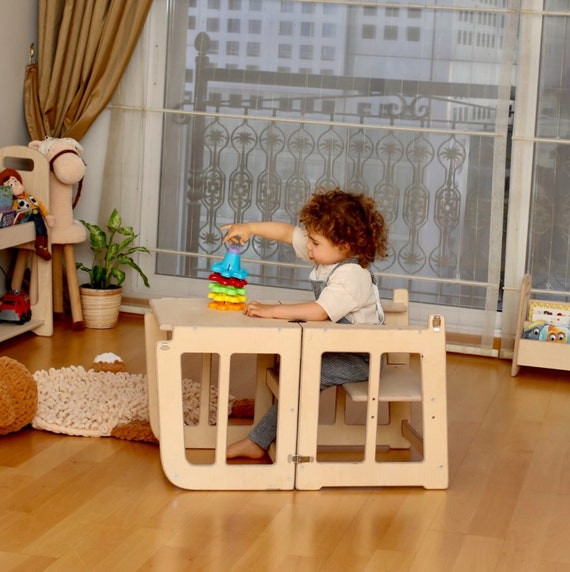 2in1 Montessori Tower Convertible Tower for Toddler Wooden Helper Stool for Kids Montessori Learning Furniture Etsy