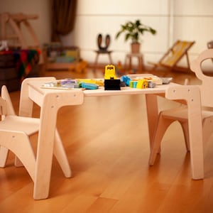 Montessori Toddler Furniture, Kids Activity Play Table and Chair Set
