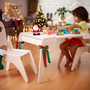 Montessori Kids Table and Chair Set | Wooden Children’s Furniture, Personalized Kids Chair, Christmas Gift for Toddler