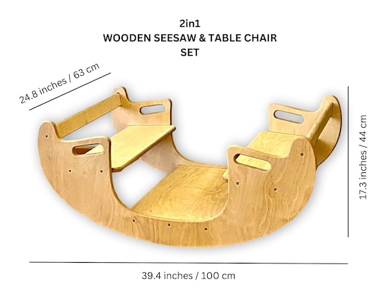 Buy 2in1 Wooden Seesaw and Montessori Table and Chair Set for Kids