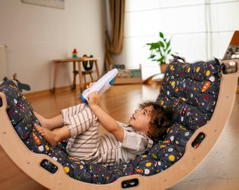 Regali Montessori per bambini piccoli, arco da arrampicata con cuscino di grandi dimensioni e rampa, regalo per 1 anno, gioco fantasioso per bambini, giocattoli prescolari