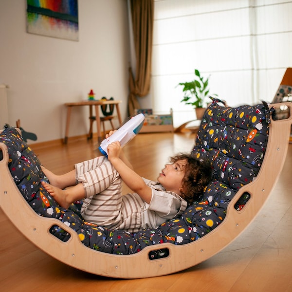 Montessori Gifts for Toddler, Climbing Arch with Large Size Pillow and Ramp, 1 year old Gift, Imaginative Play for Kids, Preschool Toys