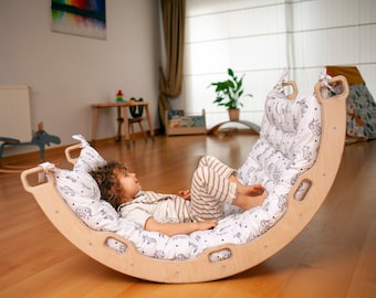 2 maten Montessori Baby Play Climber Set voor peuters, klein en groot peuterkussen en boogset