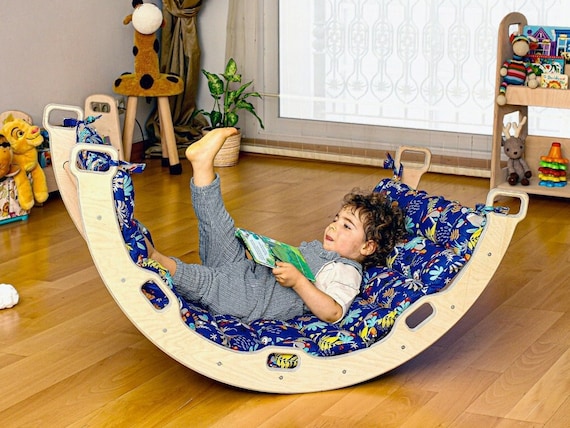 Montessori Learning 1 anno altalena ad arco con grandi cuscini in cotone altalena in legno primo regalo di Natale per bambini piccoli giocattolo didattico Etsy Italia