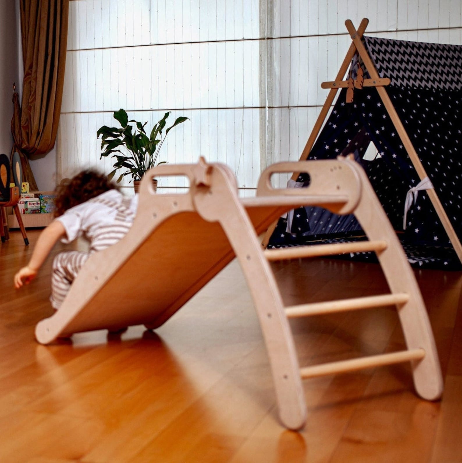 Indoor Slide for Children Wooden Toddler Slide Wooden Slide Etsy