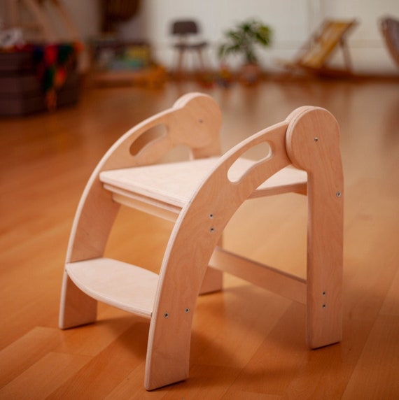 Sgabello per bambini, Sgabello pieghevole in legno per bambini, Sgabello  Montessori -  Italia