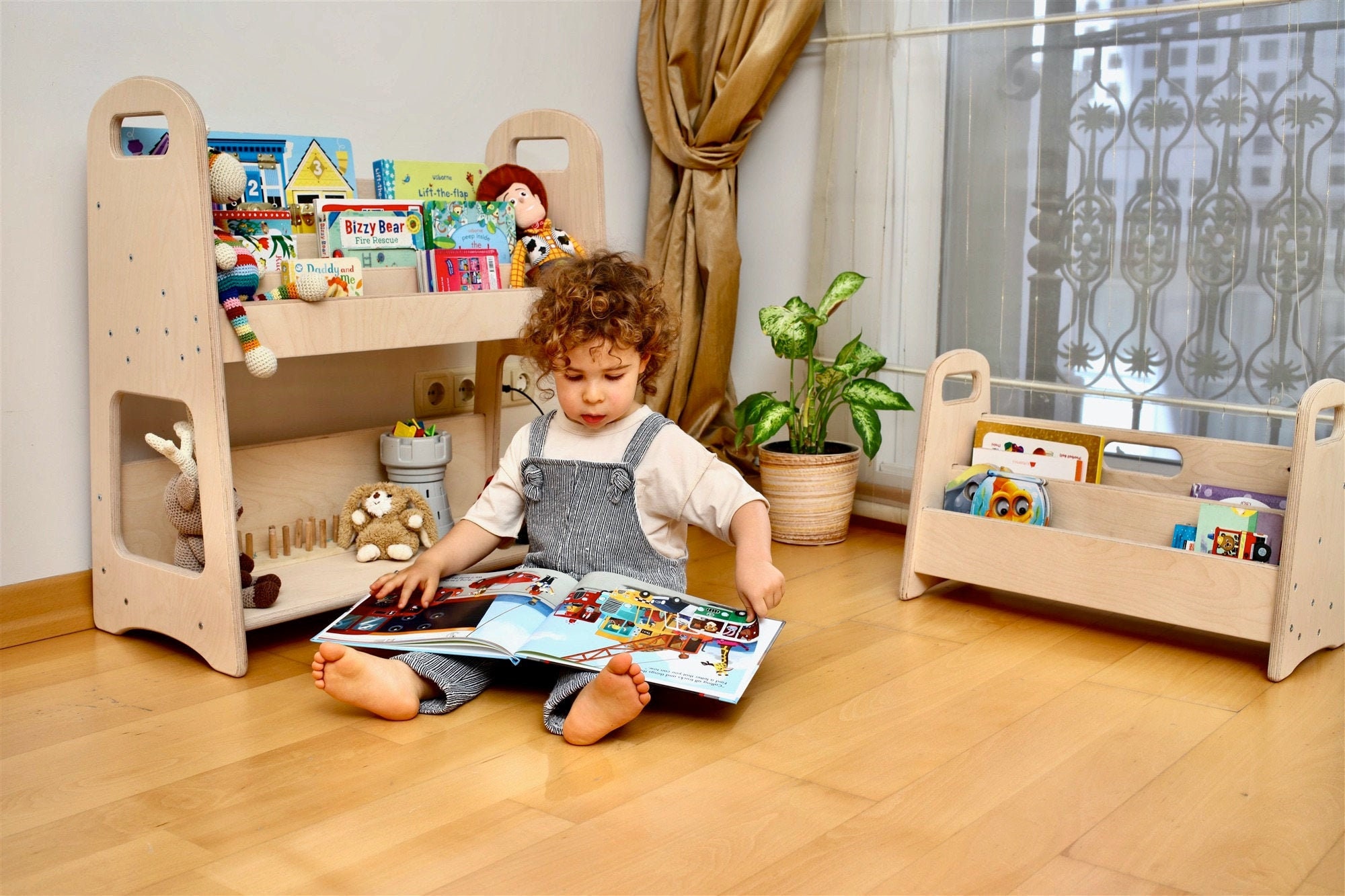 Kids Bookshelf Montessori Shelf Bookcase for Toddlers Etsy
