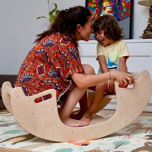 2in1 Wooden Seesaw and Montessori Table and Chair Set for Kids, Montessori Furniture